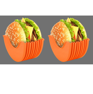 Burgerhållare silikon orange 4-pack