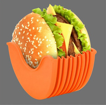 Burgerhållare silikon orange 4-pack