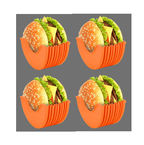 Burgerhållare silikon orange 4-pack