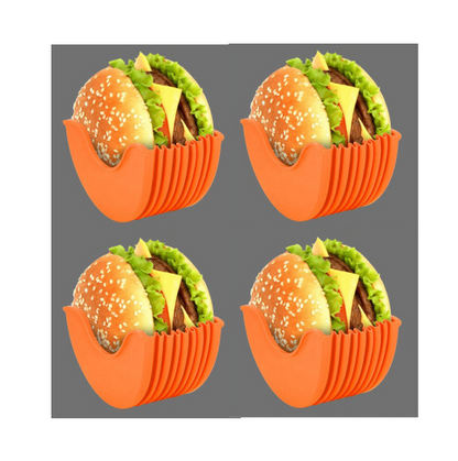 Burgerhållare silikon orange 4-pack